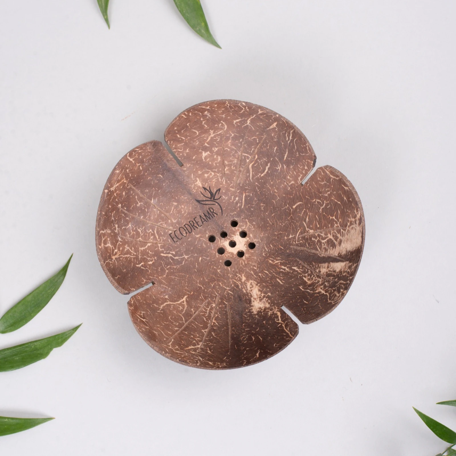 Porte-savon en coquille de noix de coco - fleur
